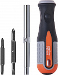Отвертка стрежневая 6 в 1 ROUND GRIP 1/4",5/16"DR, SL5,6, PH1,2