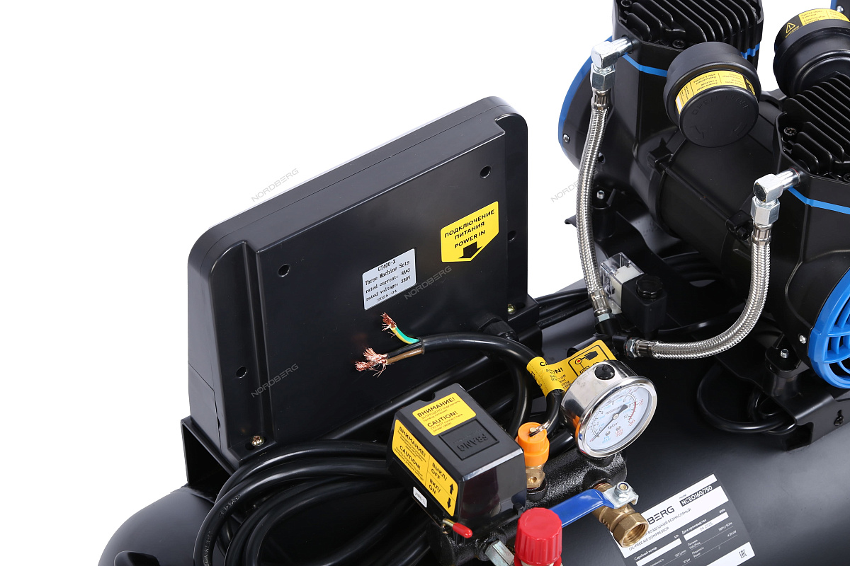 Компрессор безмасляный 380 В, ресивер 160 л, 750 л/мин