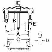 Съемник с двумя захватами американского типа 130х100мм Licota  ATB-1025B 1