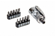 Отвертка трещоточная со сменными вставками1/4", 12 пр. Licota  ABD-033K2  2