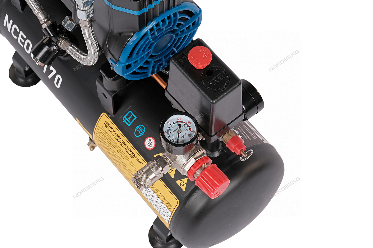 Компрессор безмасляный 220 В, ресивер 8 л, 170 л/мин