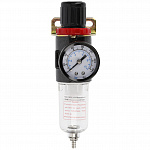 Фильтр- регулятор с манометром пневматический 1/4", 9 бар/135 PSI