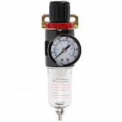 Фильтр- регулятор с манометром пневматический 1/4", 9 бар/135 PSI Högert  HT4R871