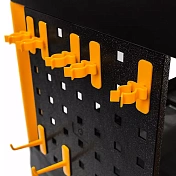 Тележка с тремя открытыми полками (перфорированная боковина с крючками), черная Runtec  RT-PP3 3