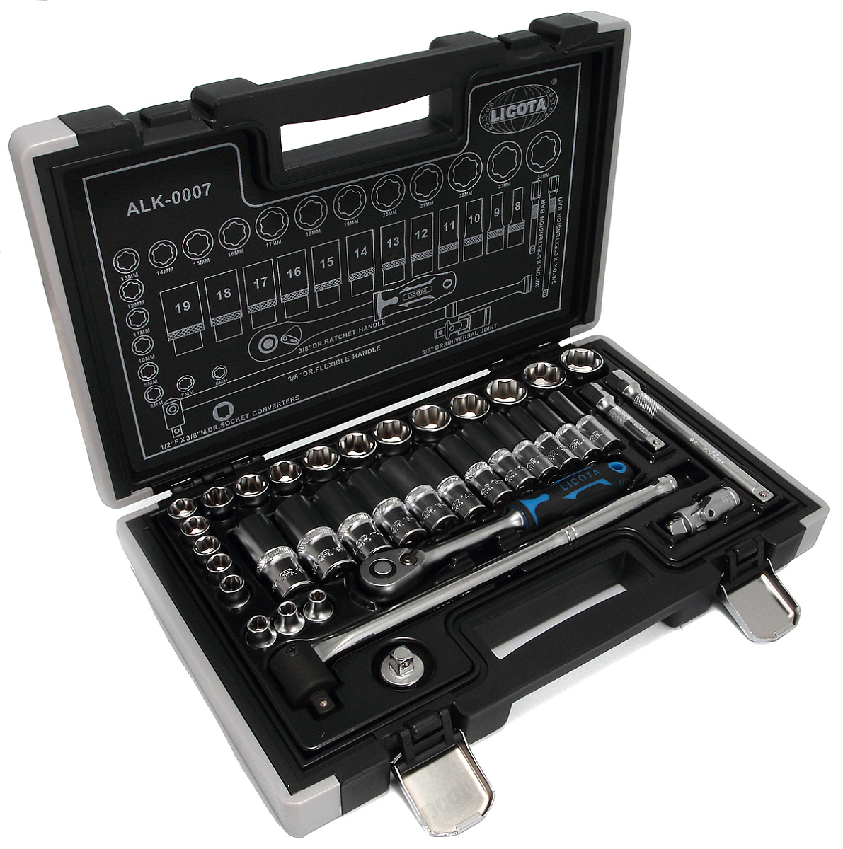 Набор торцевых головок 3/8" 6гр. 37пр. 6-24 мм super lock