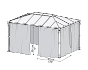 Комплект занавесок для MARTINIQUE-4300 NET RECTANGLE GAZEBO 4X 4010X2140 1