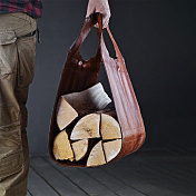 Дровница кожаная с подставкой Conkretika  leather woodcutter  4