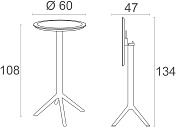 Стол пластиковый барный складной Sky Folding Bar Table 60 1