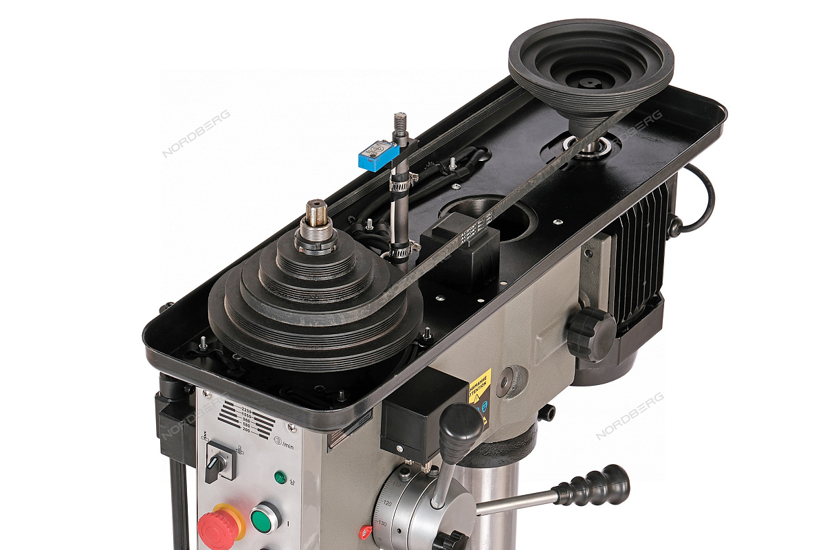 Станок сверлильный профессиональный (1100 Вт, 25 мм, 5 скоростей, нарезание резьбы, тиски)