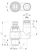 Дроссели пневматические NSS дюймовая резьба CDC Pneumatics   1