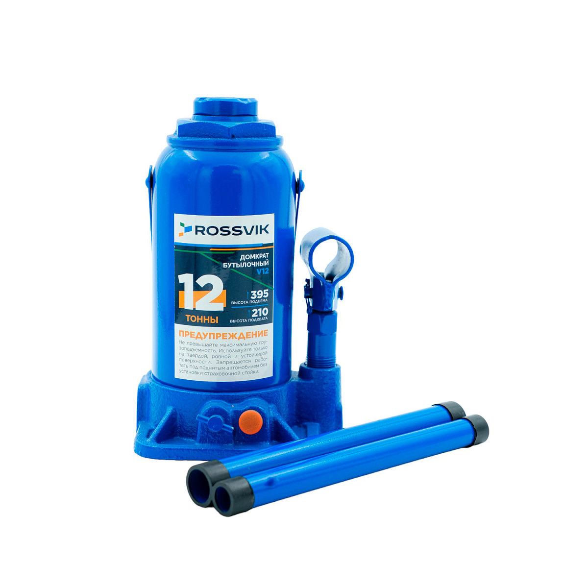 Домкрат бутылочный V12, г/п 12,0т ROSSVIK