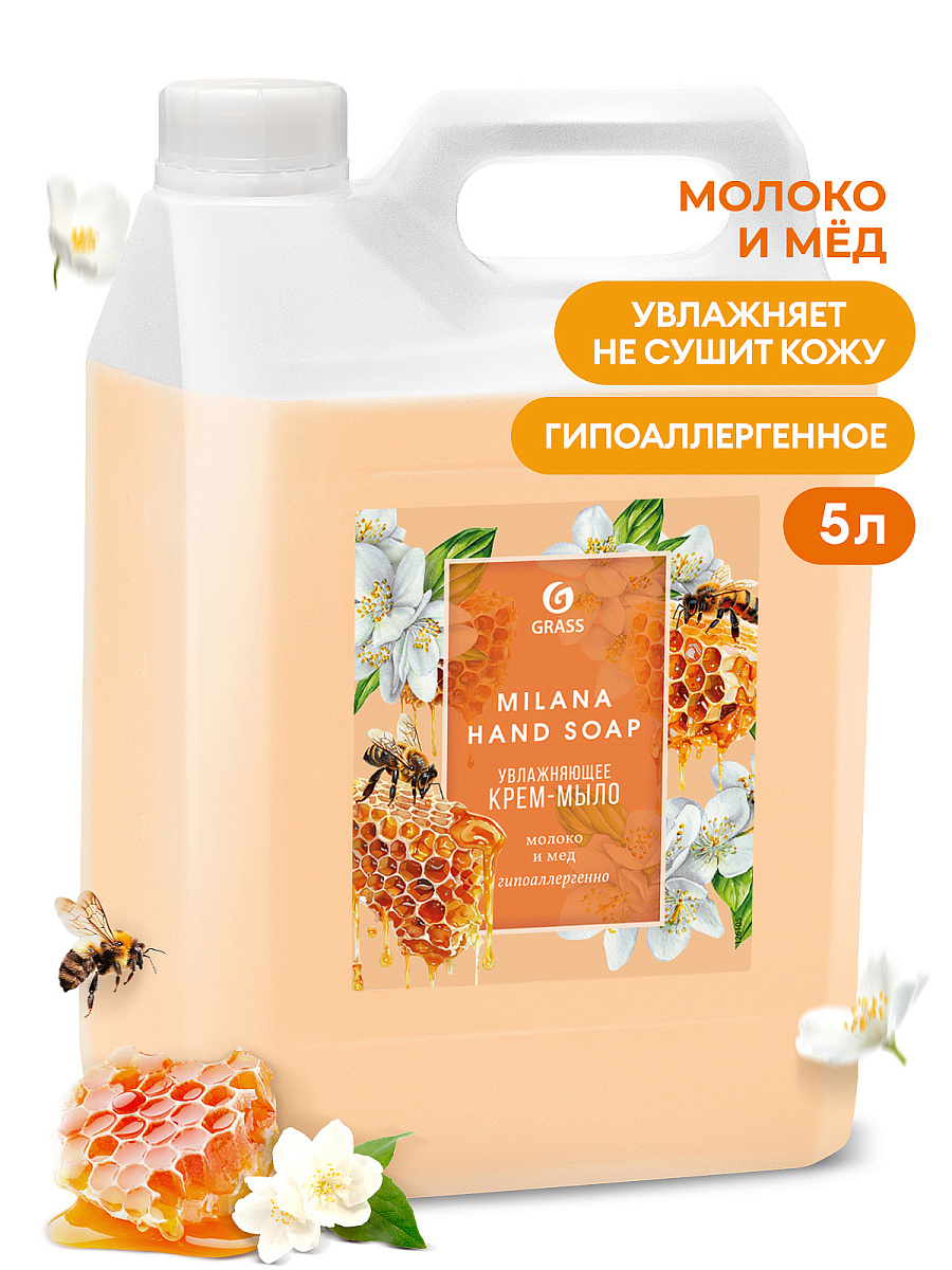 Крем-мыло жидкое увлажняющее "Milana" (канистра 5 кг)