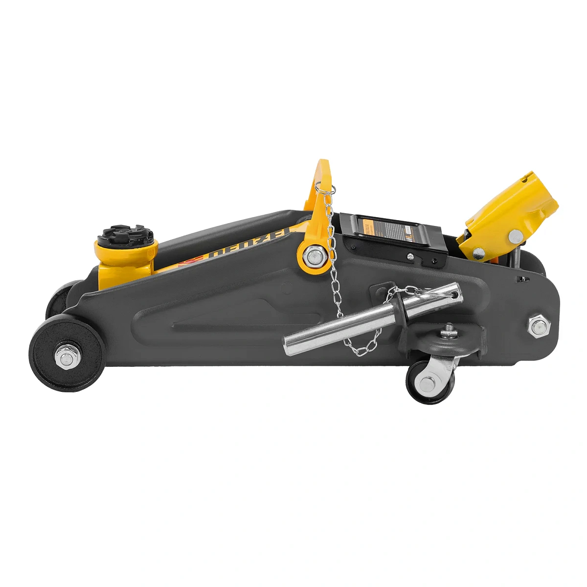 Домкрат гидравлический подкатной с фиксатором, 2 т, 130-330 мм, в кейсе