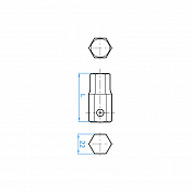 Насадка ударная торцевая 3/4", HEX, 30 мм, L = 54,5 мм  King Tony  195430H 2