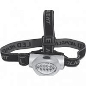 Фонарик на голову светодиодный, 10 LED (3 AAA бат.) FIT  F-67744