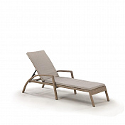 Шезлонг-лежак плетеный A30B2-W56 Light Brown с матрасом 1
