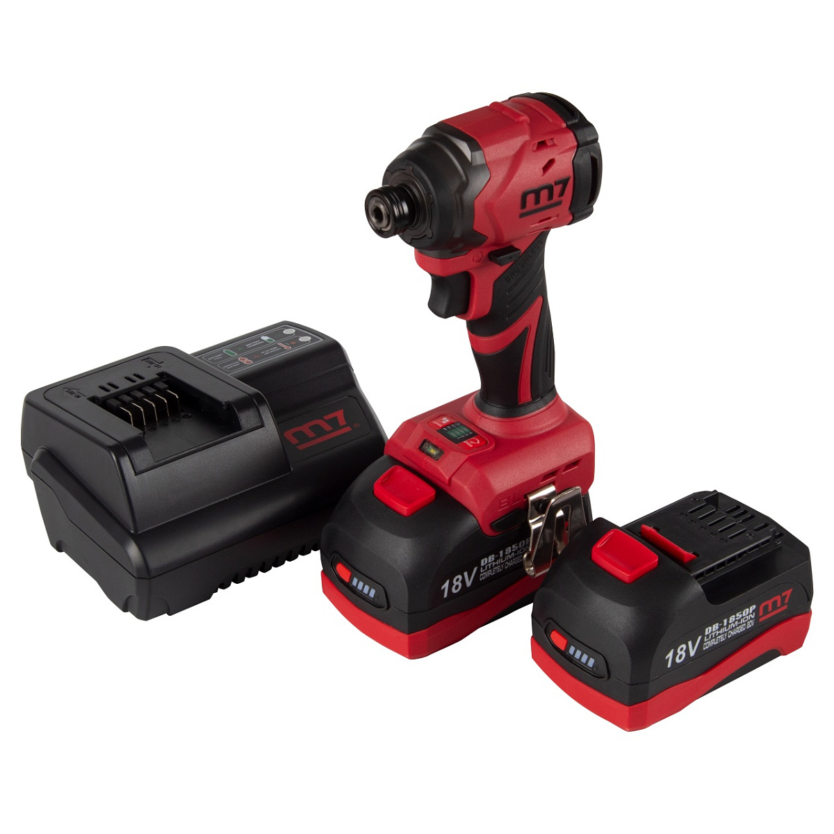 Аккумуляторный шуруповерт, ударный, 18 В, 4 предмета, кейс