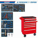 Тележка с набором инструментов "Drive" 251 предмет, красная