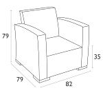 Кресло пластиковое плетеное с подушками Monaco Lounge