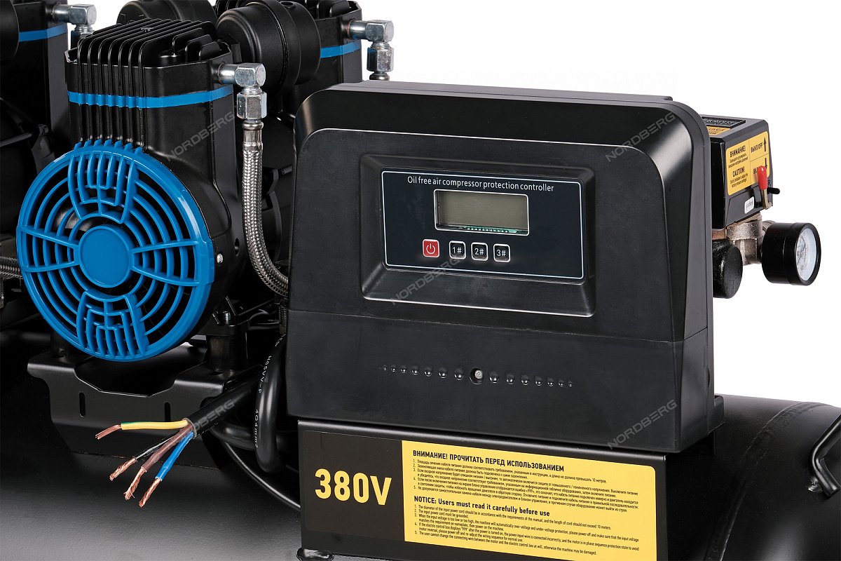 Компрессор безмасляный 380 В, ресивер 100 л, 750 л/мин
