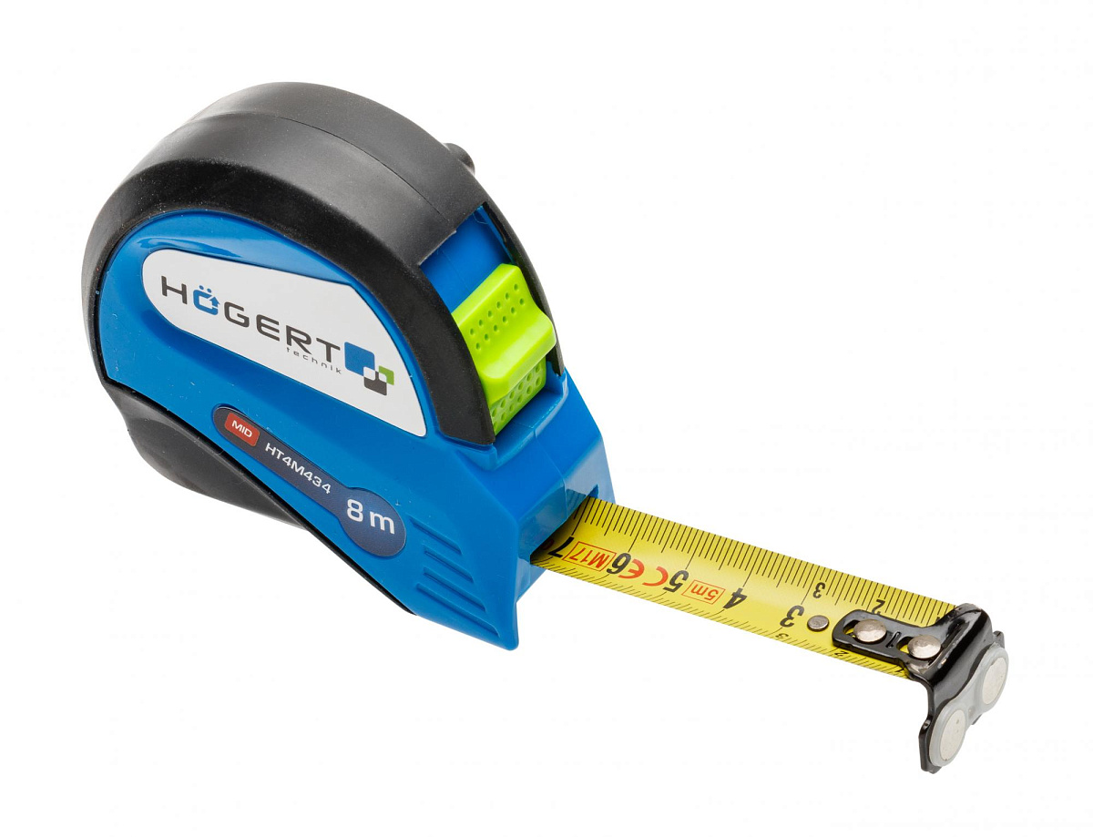 Рулетка 8 м, 25 мм, с магнитом