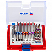 Набор вставок (бит) 1/4;, TORX, HEX, PZ, PH, SLOT, 19 предметов МАСТАК 058-10019C Мастак   058-10019C 2