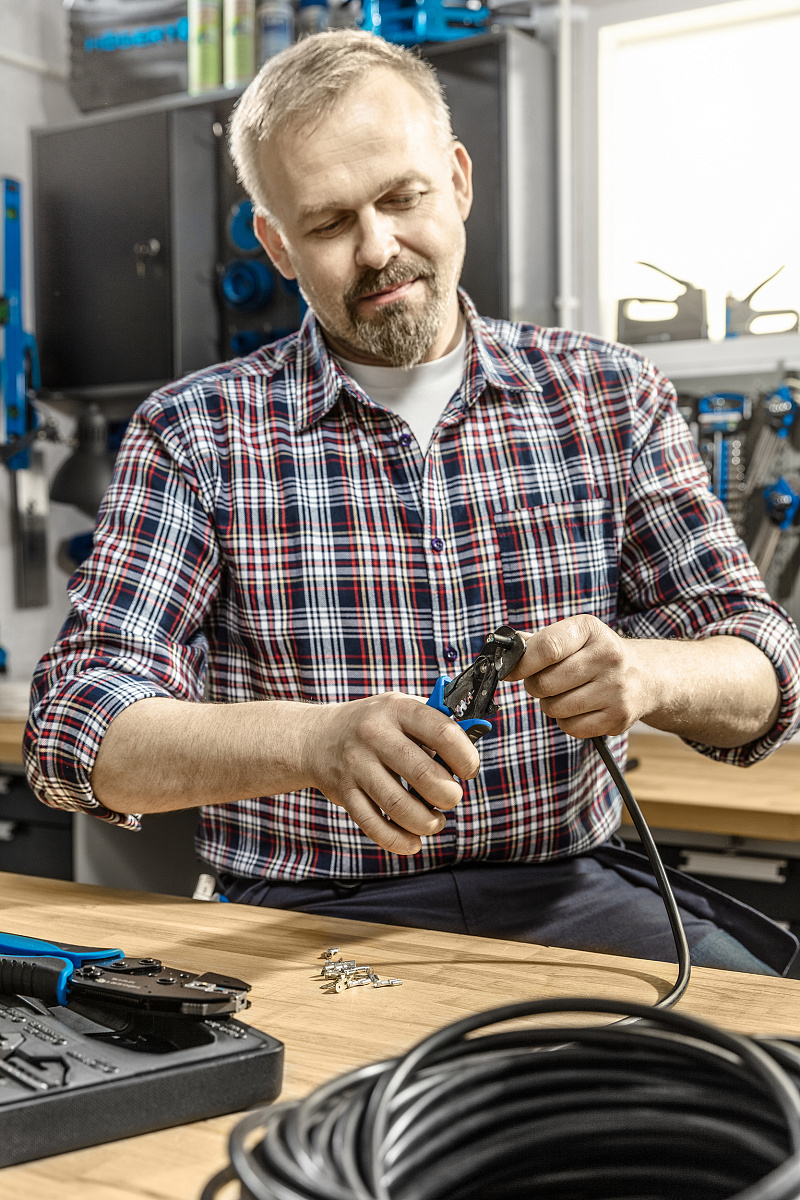Пресс- клещи для обжима проводов со сменными матрицами, 6 шт.