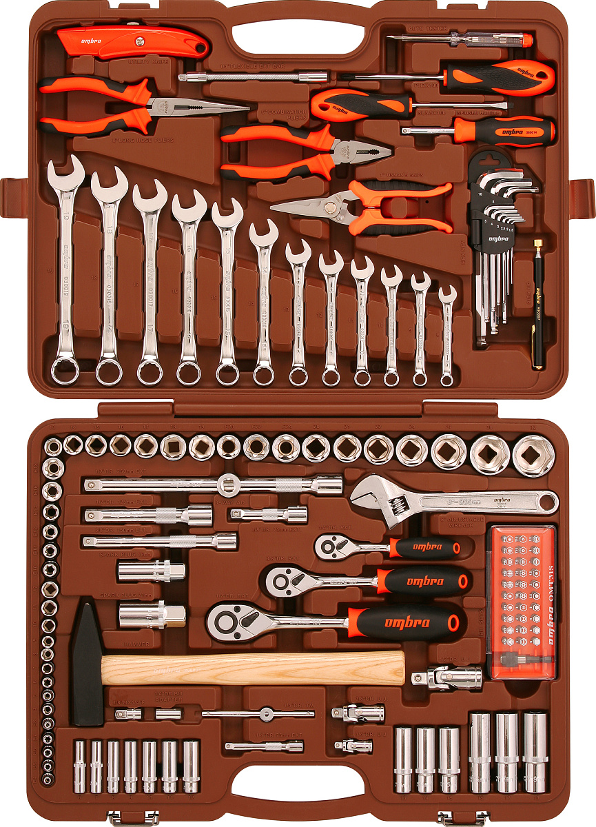 Набор инструмента универсальный 1/4", 3/8" и 1/2"DR, 131 предмет