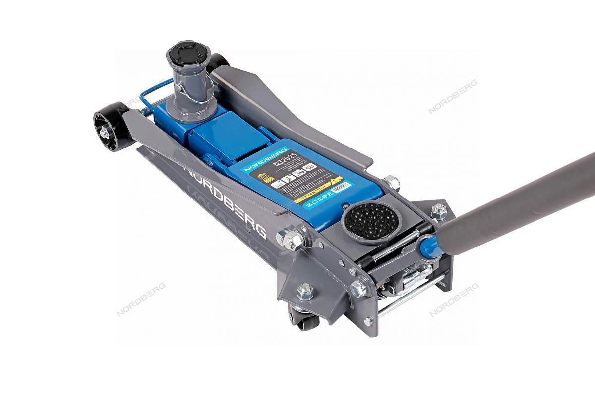 Домкрат подкатной 2 / 3 т с изменяемой высотой подхвата и регулируемой проставкой