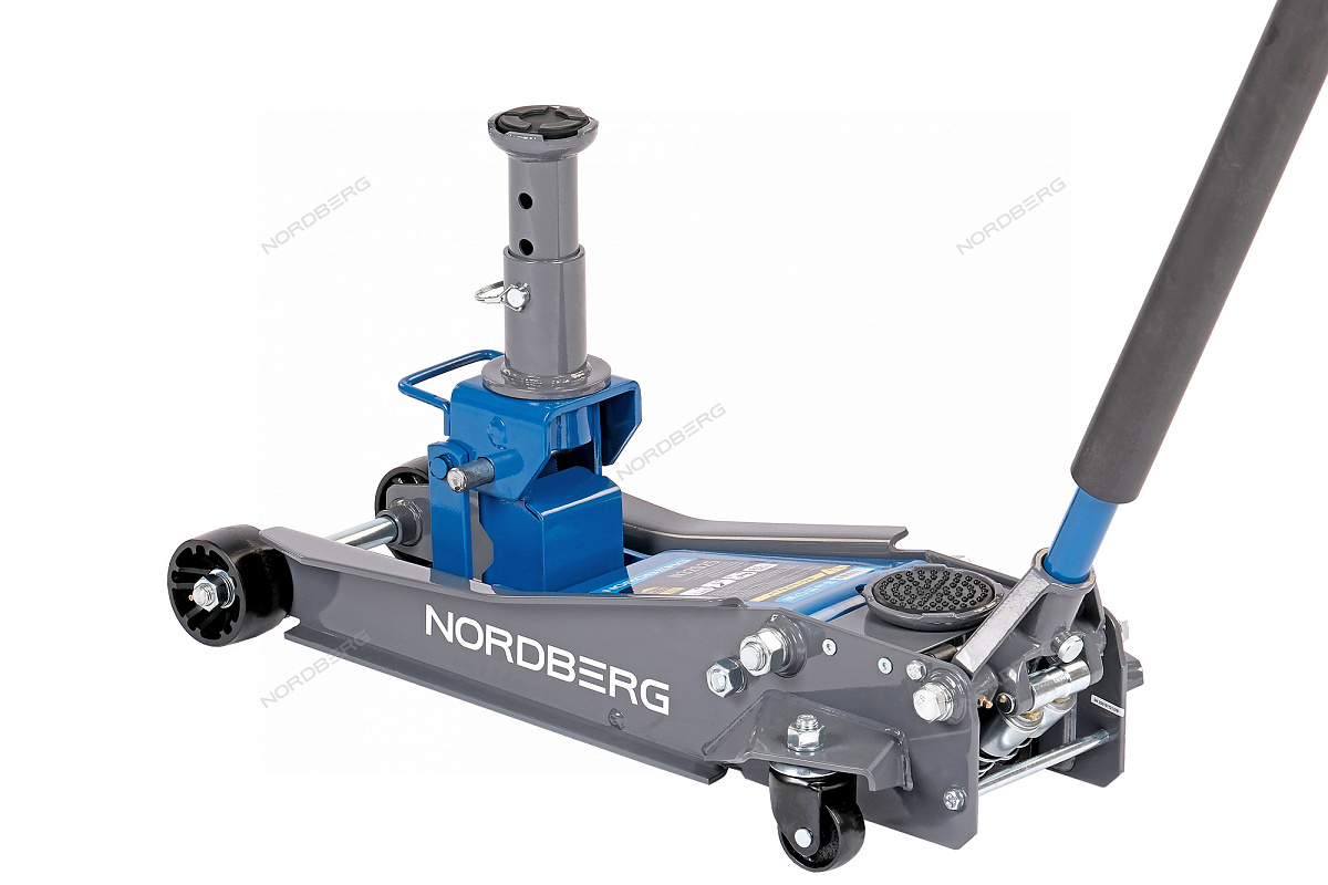 Домкрат подкатной 2 / 3 т с изменяемой высотой подхвата и регулируемой проставкой