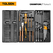 Набор инструментов "CHAMPION" для тележки, 18 ложементов, 239 предметов Tolsen  TT85416-239 5