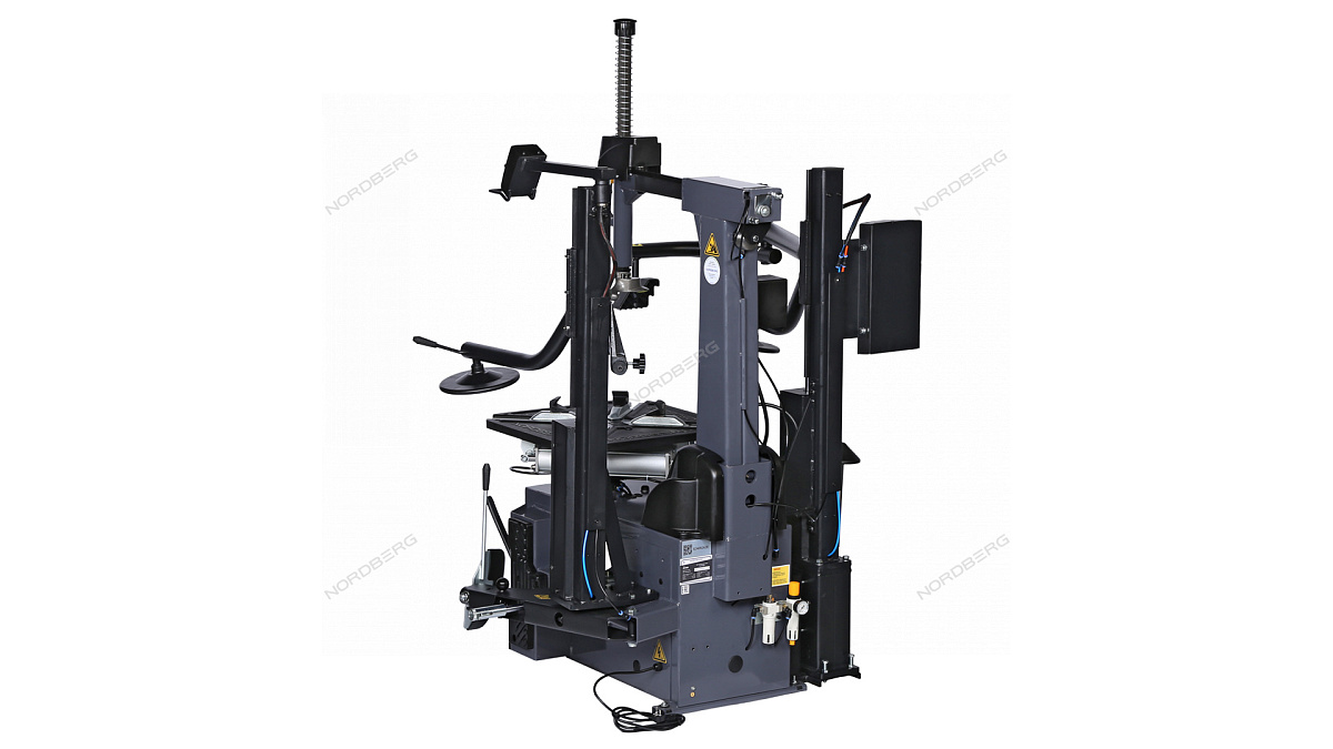 Станок шиномонтажный автомат, инверторный, стол с накладками, 220 В, серый