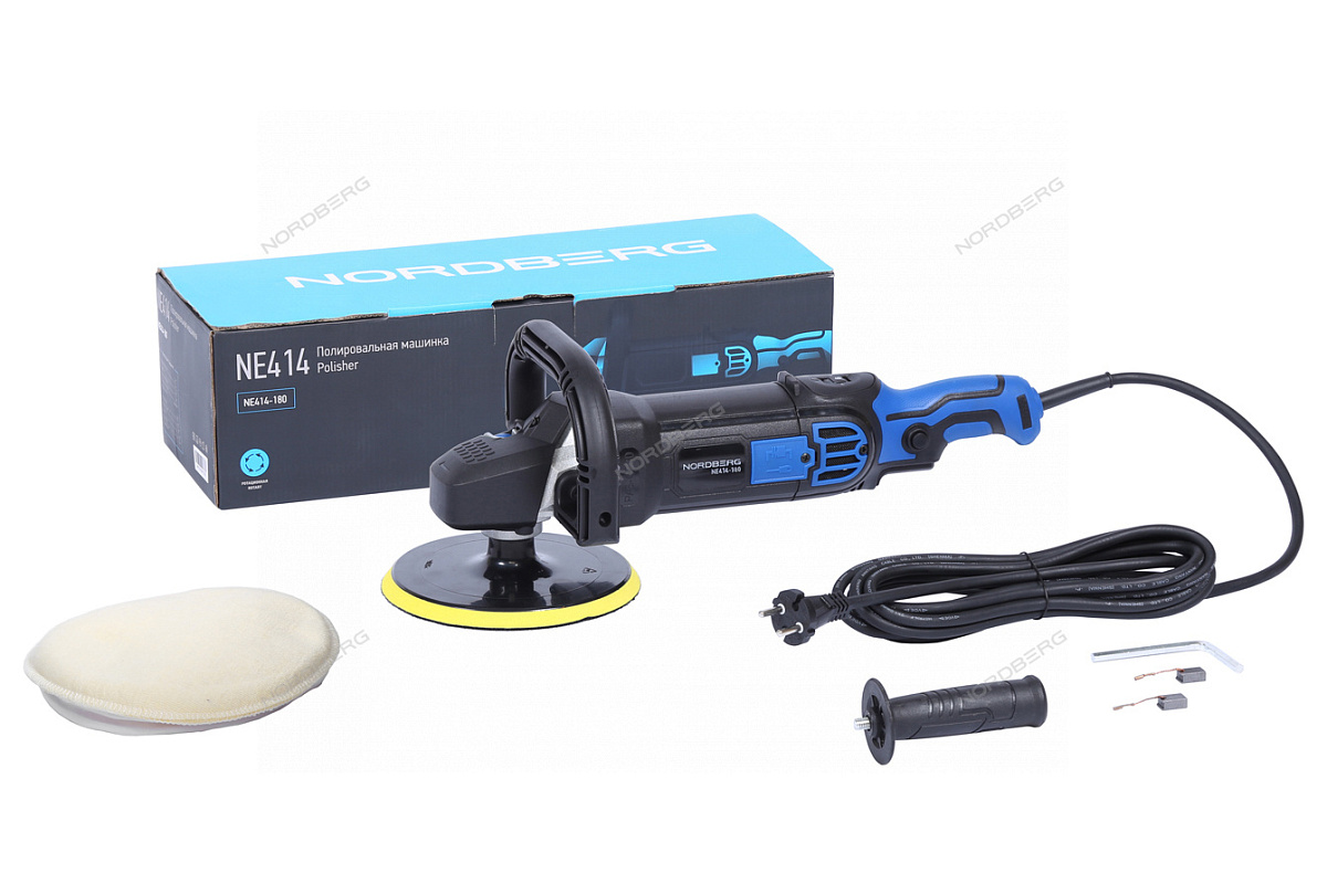 Полировальная машинка, диск 180 мм, 600-3000 об/мин, 1500 Вт