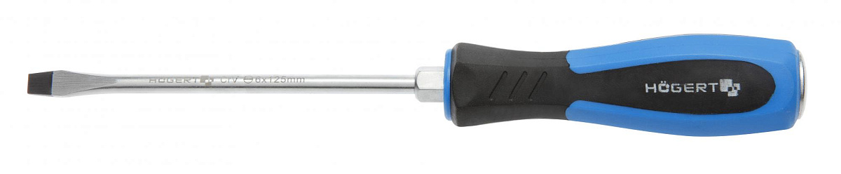 HOEGERT Отвертка с прямым шлицем 5,5x100 мм, ударная CrV