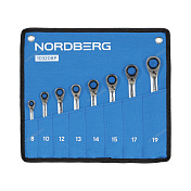 Набор ключей трещоточных с флажковым переключателем 8 шт Nordberg  103208P 