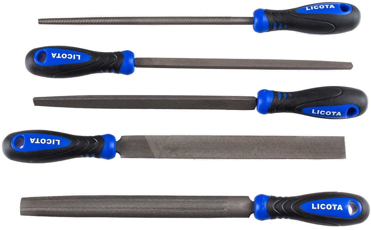 Набор напильников 200 мм с пластиковой рукояткой