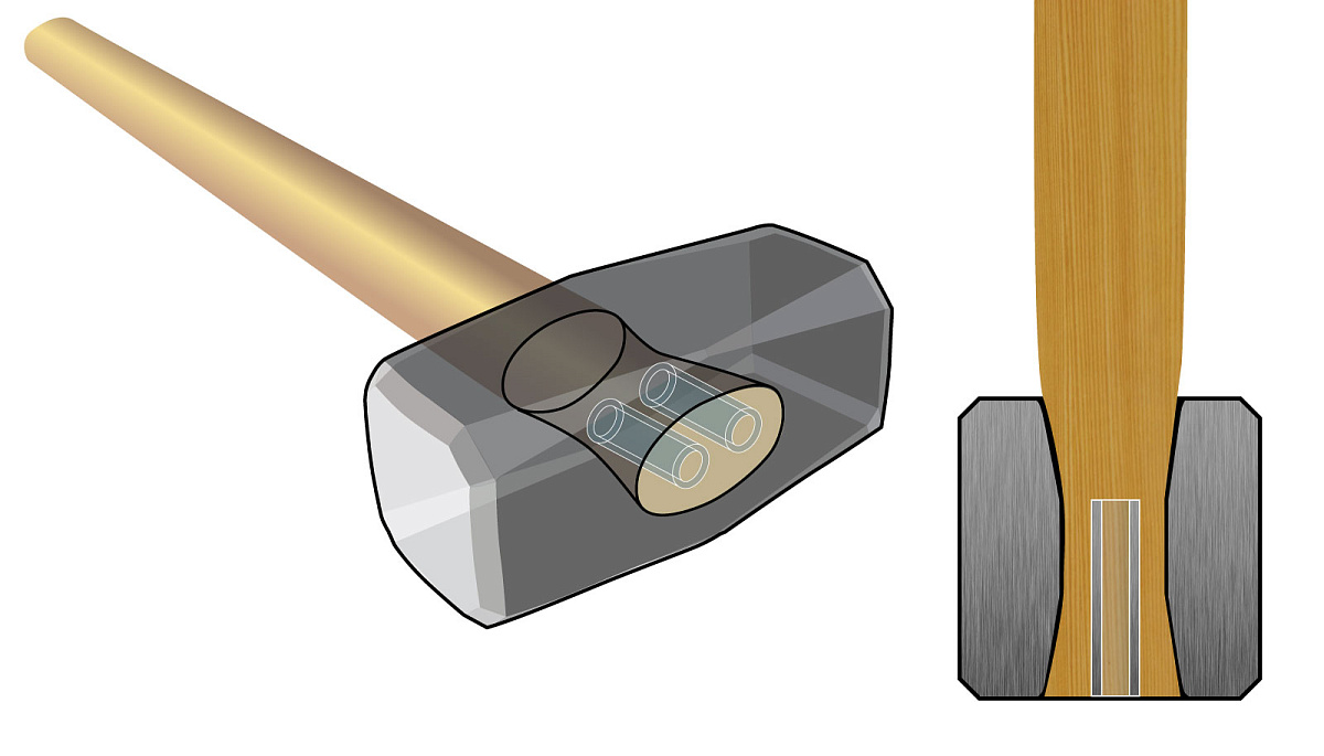 Кувалда  INDUSTRIAL с рукояткой из дерева гикори, 4 кг