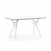 Прямоугольный стол Ivy-L, Слоновая кость Белая ножка (WHITE MARBLE) 80x140 cm