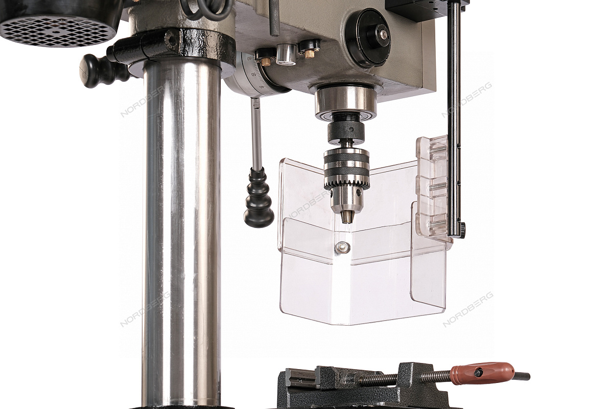 Станок сверлильный профессиональный (1100 Вт, 25 мм, 5 скоростей, нарезание резьбы, тиски)