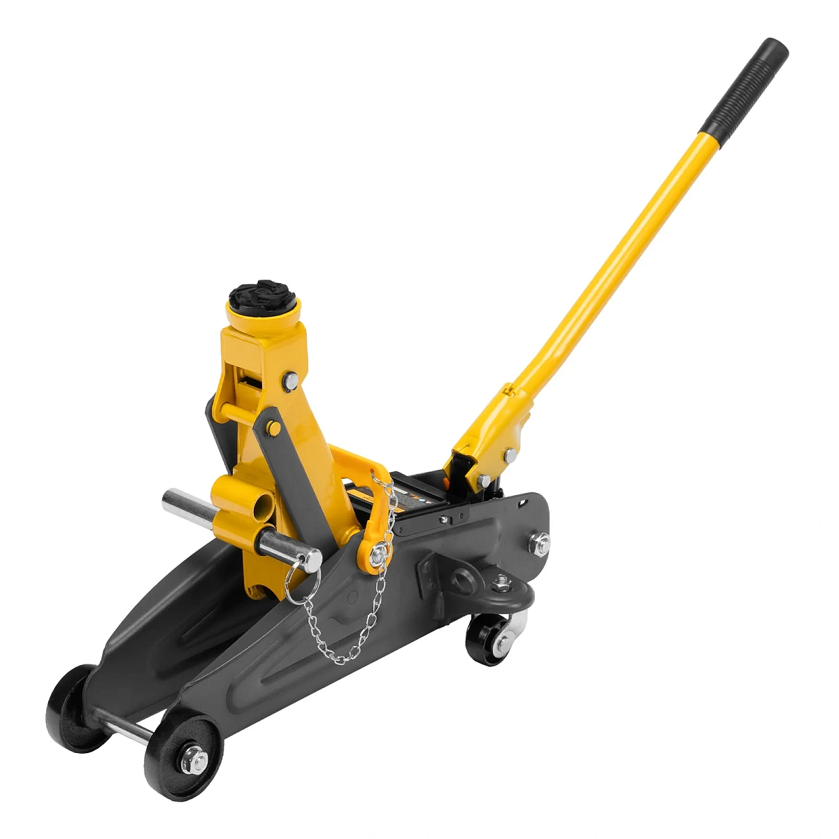 Домкрат гидравлический подкатной с фиксатором, 2 т, 130-330 мм, в кейсе