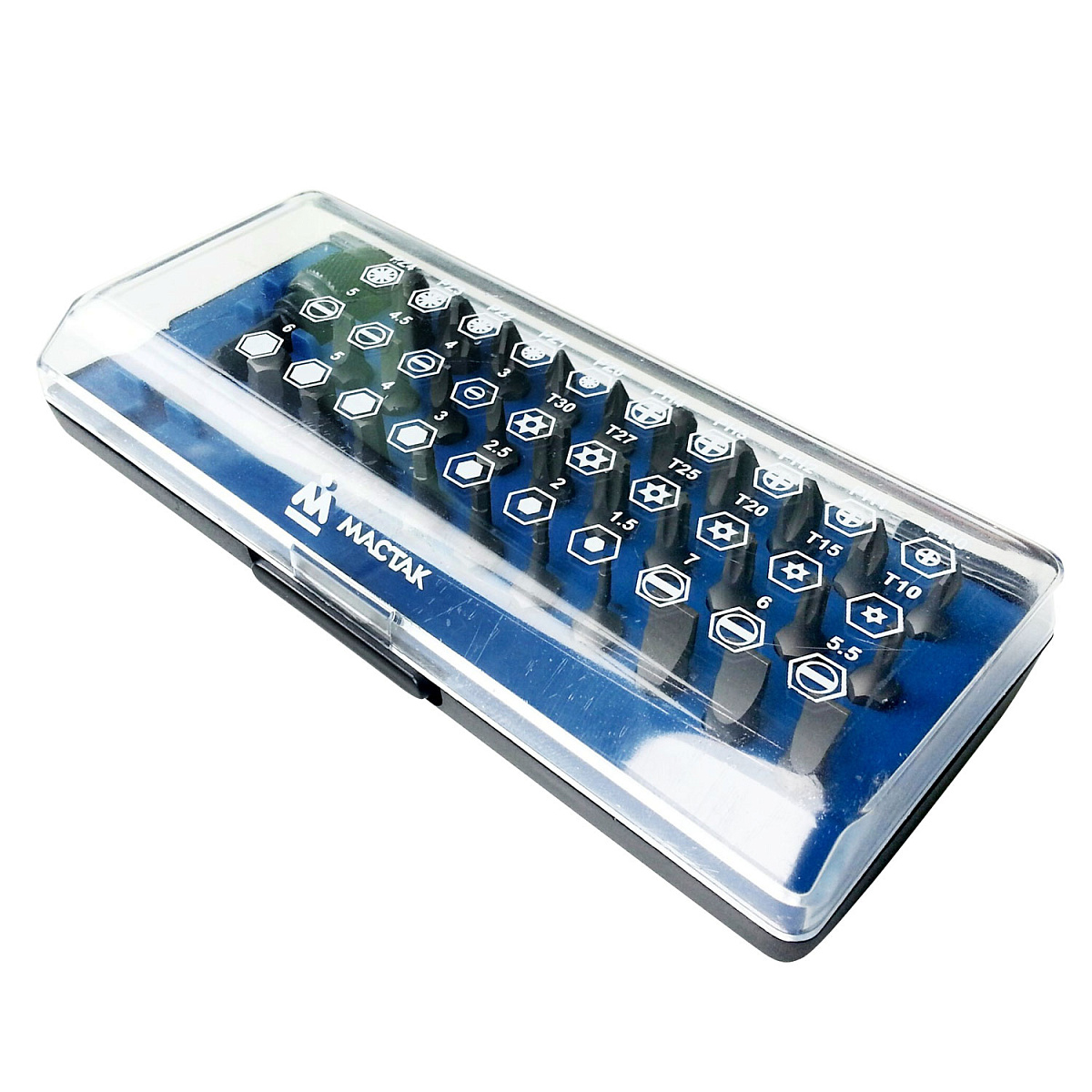 Набор вставок (бит) 1/4;, TORX, HEX, PZ, PH, SLOT, 31 предмет МАСТАК 058-00031C
