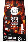 Угольные брикеты 800 Degrees Extra Long Heat, мешок 8 кг. 800 Degrees  800DGR-ELH08 