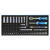 Набор головок 1/4" в ложементе, 53 предмета для тележки Nordberg  2296053T