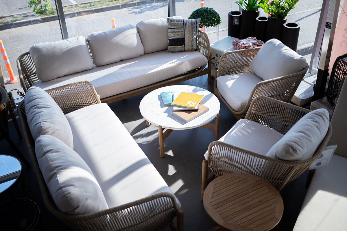 Комплект деревянной плетеной мебели Talara