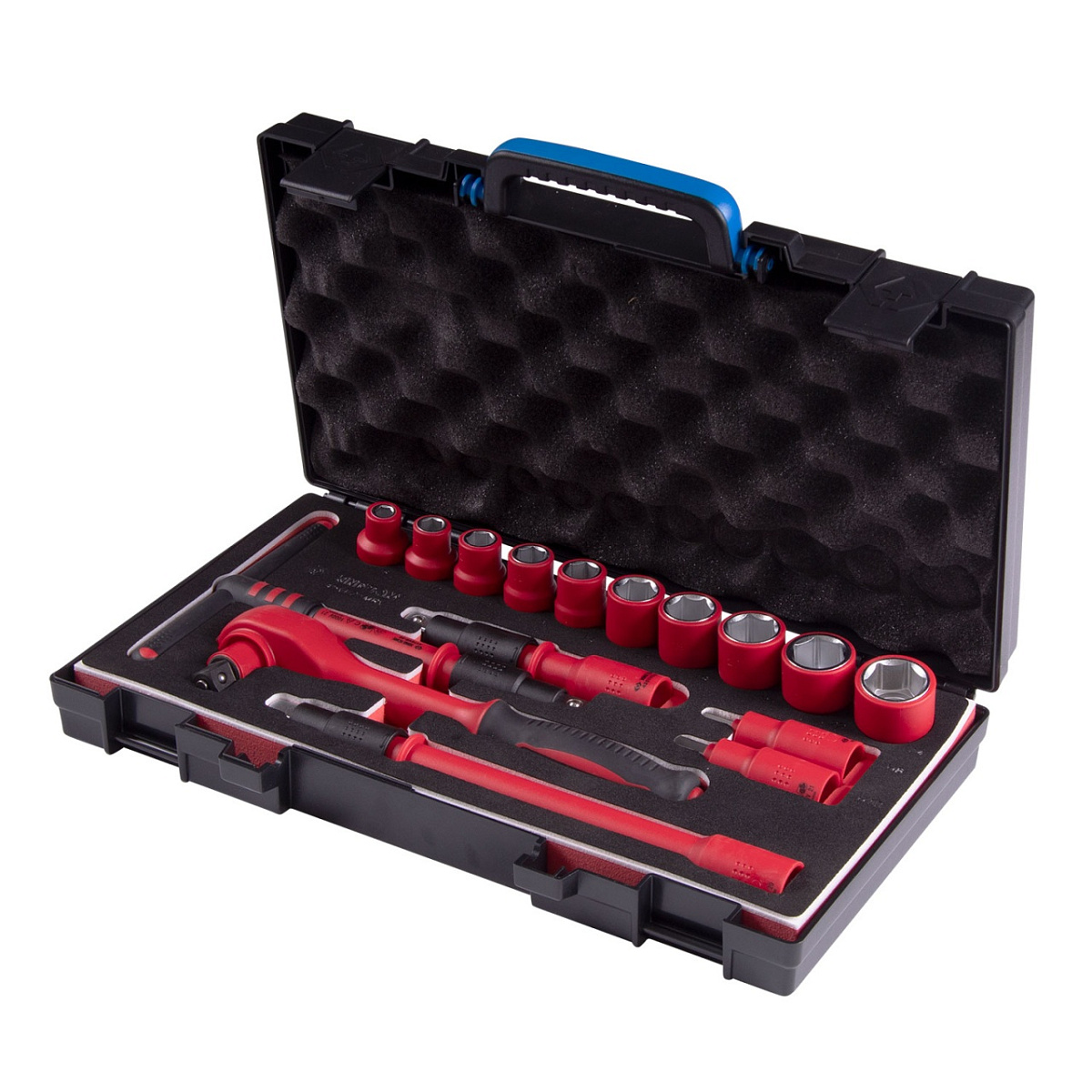 Набор торцевых диэлектрических головок с принадлежностями 1/2", шестигранные, 8-24 мм, 16 предметов