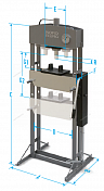 Пресс гидравлический 50т, разборная рама, пневмопривод Nordberg  N3650AL 1