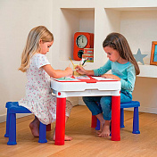 Столик для игр с конструктором + 2 стульчика ConstrucTable (3 В 1) Keter  17201603  3
