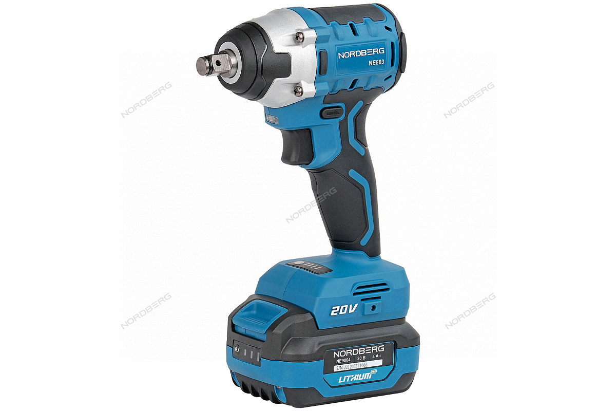 Гайковерт аккумуляторный, 1/2", 20В, 300Нм с 4A акк. и зар. уст-вом 4A, в чехле