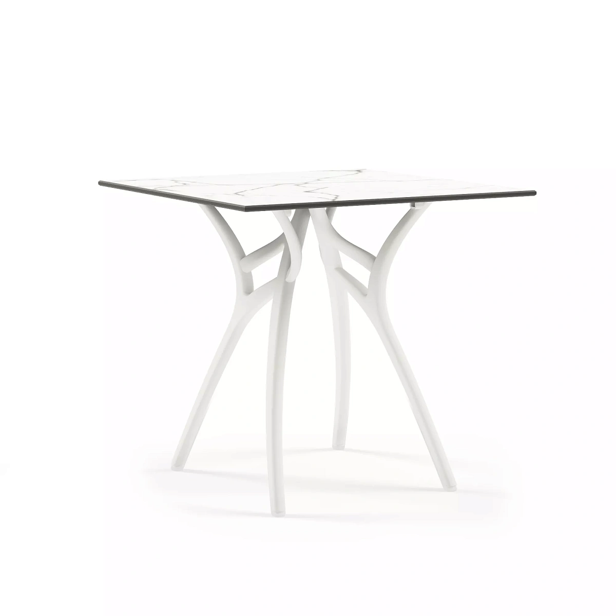 Квадратный стол Ivy-L, Слоновая кость Белая ножка