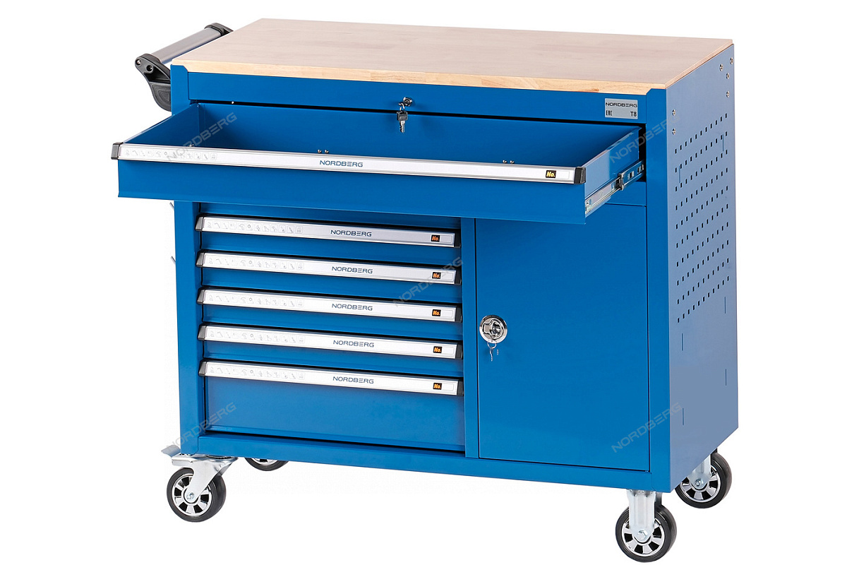 Тележка инструментальная, 7 выдвижных ящиков